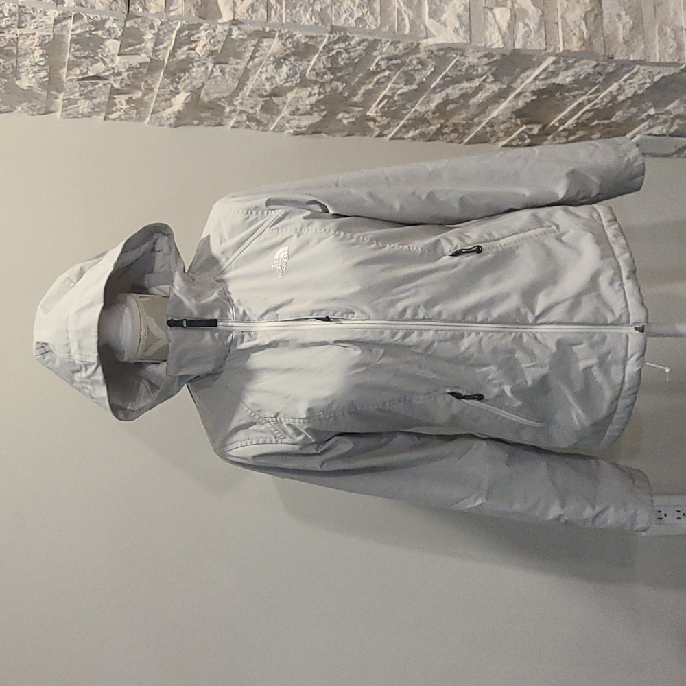 North Face light grey windwall hooded jacket